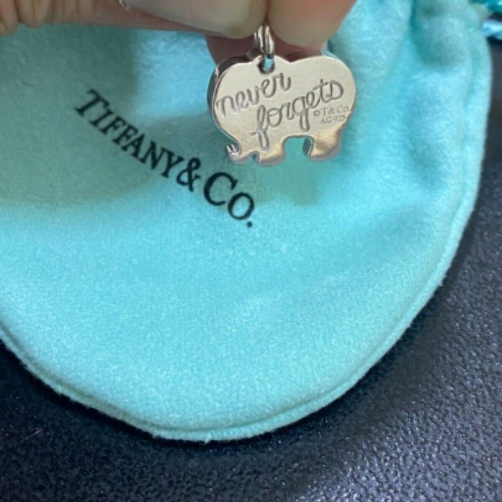 Beautiful Tiffany & Co. Sterling Silver Elephant Never Forgets Charm
